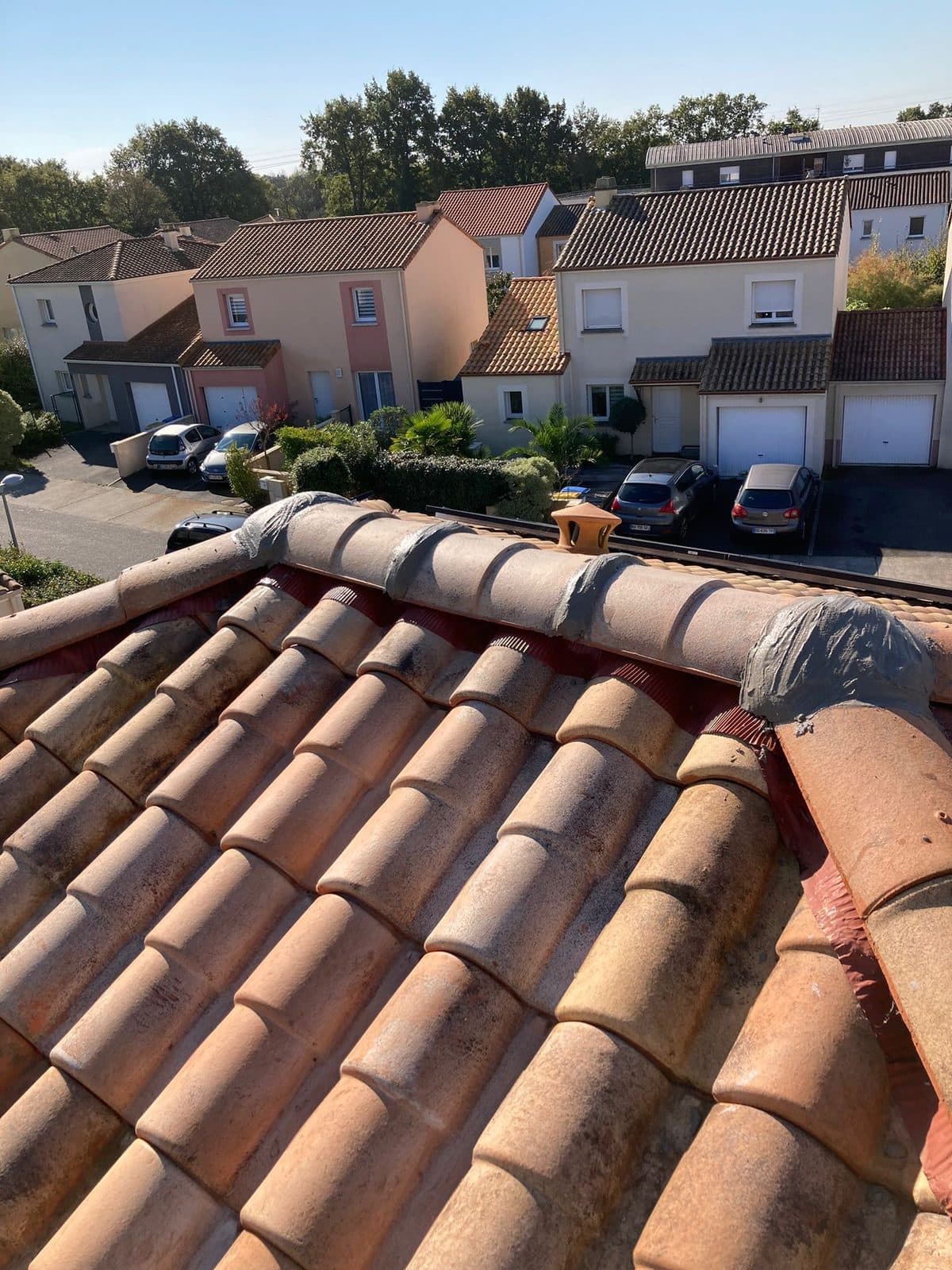 Toit faîtage en pose